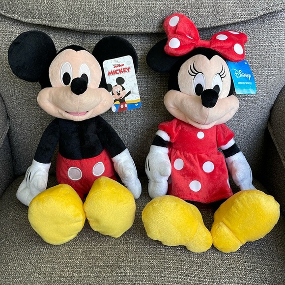 NWT DISNEY MICKEY MOUSE & MINNIE PLUSH DOLL SET 15 INCH STUFFED ANIMAL JUST PLAY - Picture 5 of 12